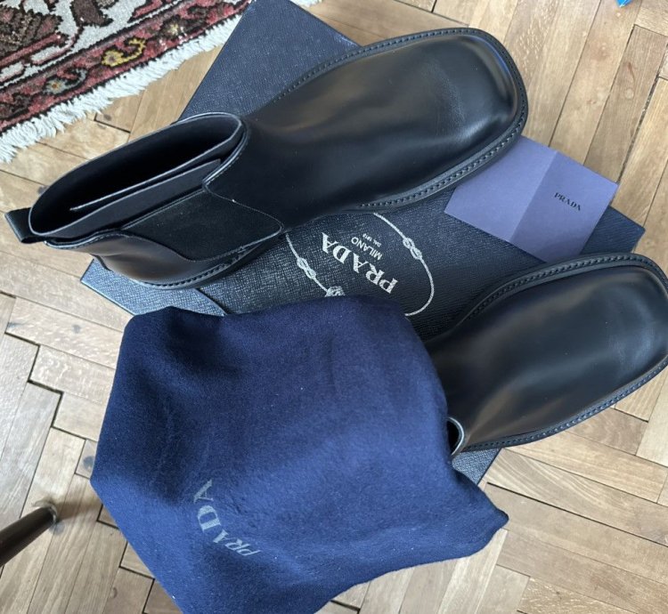Prada Square Toe Chelsea Boots New With Box Uk 12