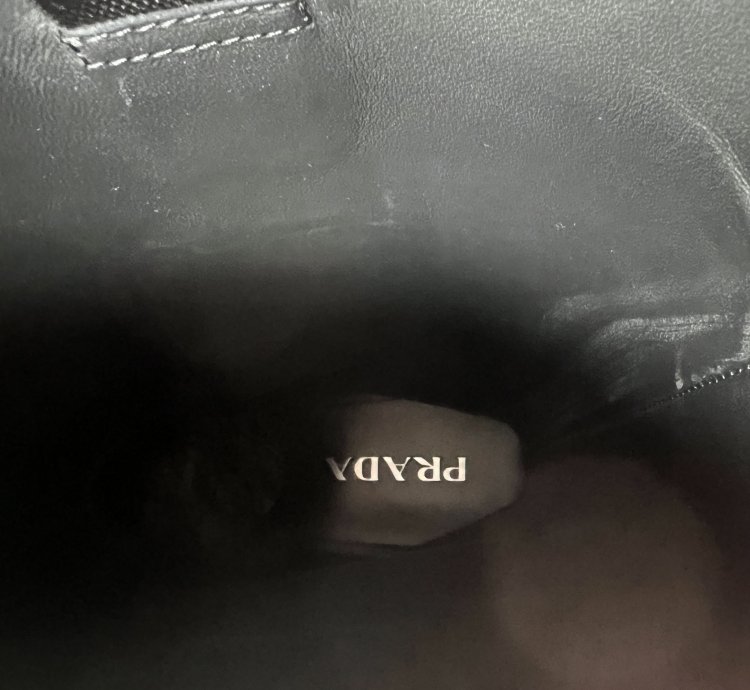 Prada Square Toe Embroidered Logo Boots