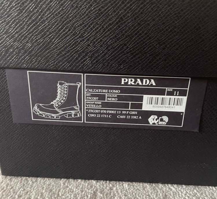 Prada Square Toe Lace Up Boots