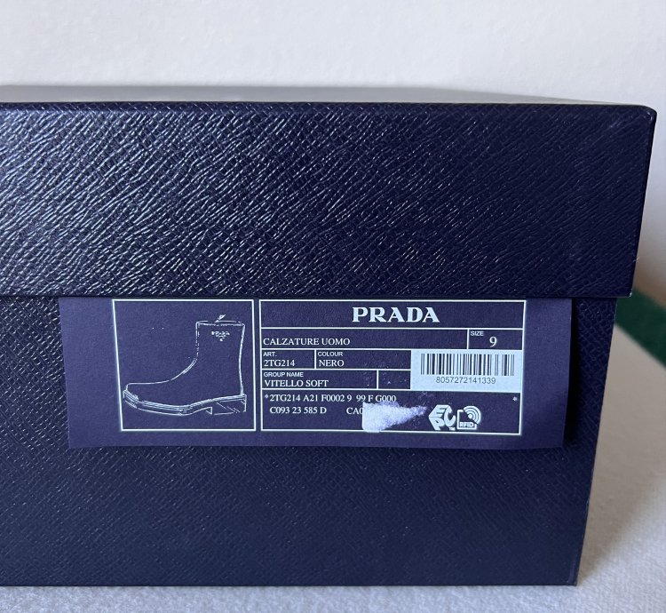 Prada Square Toe Leather Ankle Boots In Black
