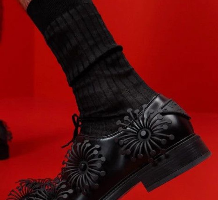 Prada Ss22 Flower Derby Leather Shoes