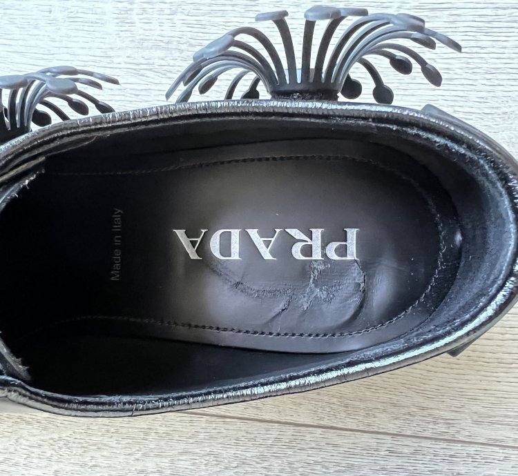 Prada Ss22 Flower Derby Leather Shoes