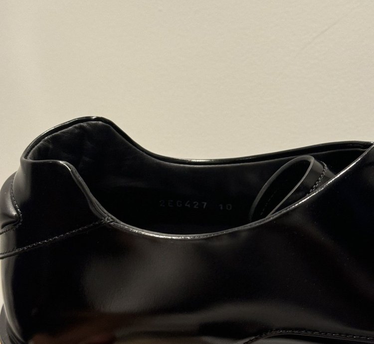 Prada Ss24 Runway Brushed Black Leather Derby Raf Simons