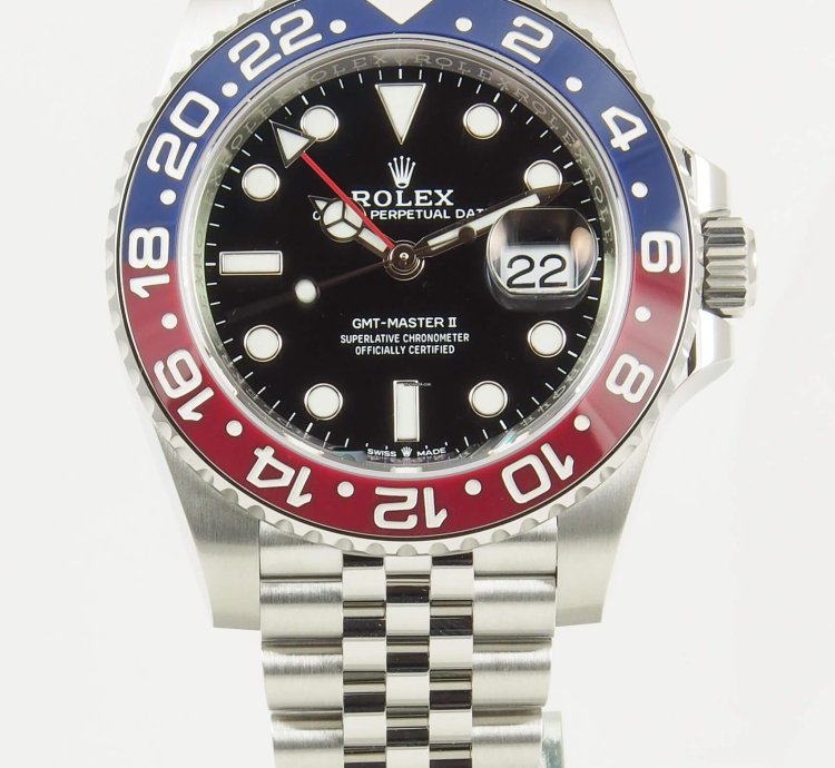 Rolex Gmt-master Ii Pepsi Blue Red Bezel Steel Black Dial Jubilee