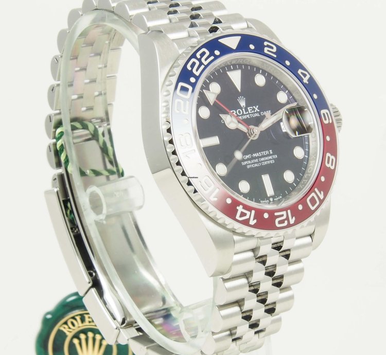Rolex Gmt-master Ii Pepsi Blue Red Bezel Steel Black Dial Jubilee