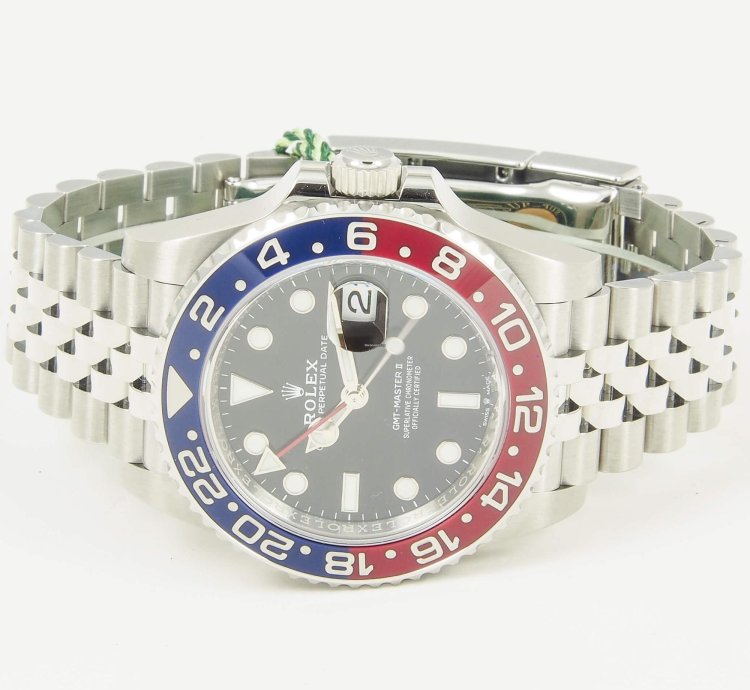 Rolex Gmt-master Ii Pepsi Blue Red Bezel Steel Black Dial Jubilee