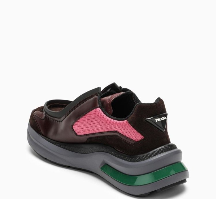 Prada Systeme Two-tone Leather Trainer