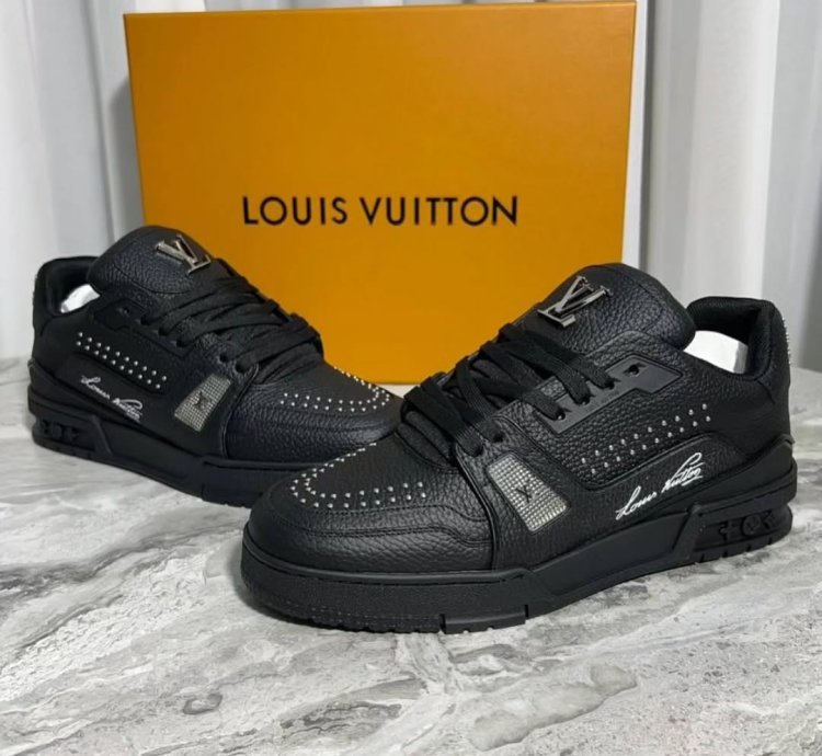 Lv Trainer Black Calf Leather