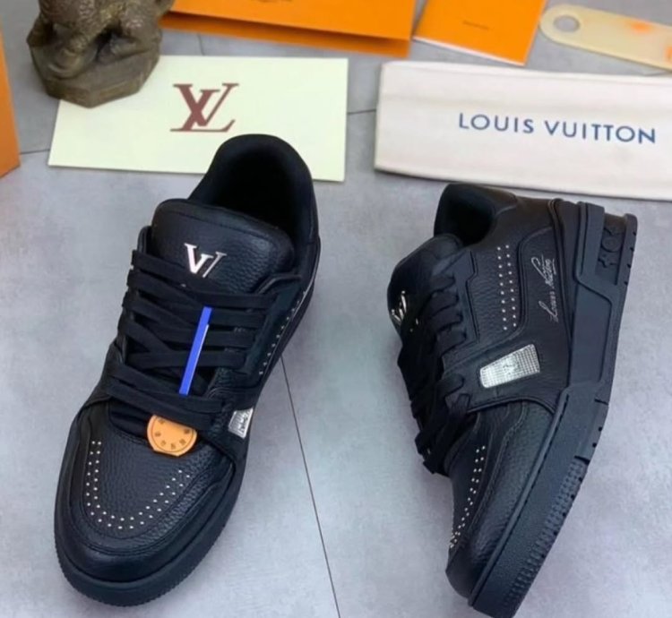 Lv Trainer Black Calf Leather