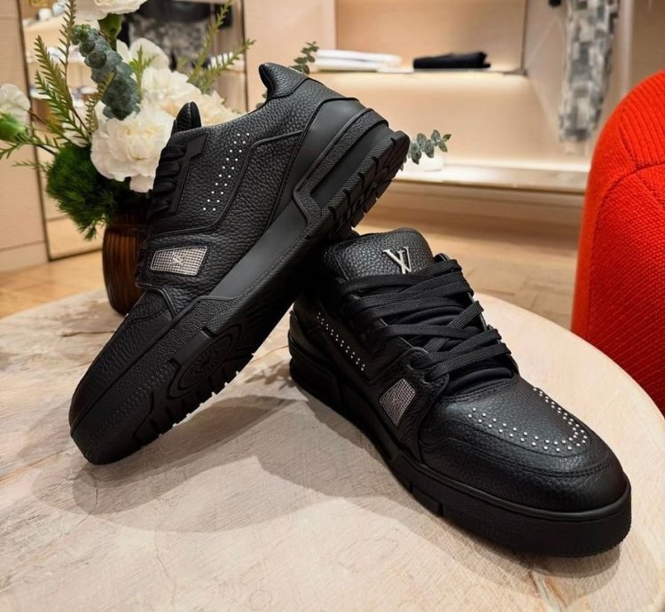 Lv Trainer Black Calf Leather