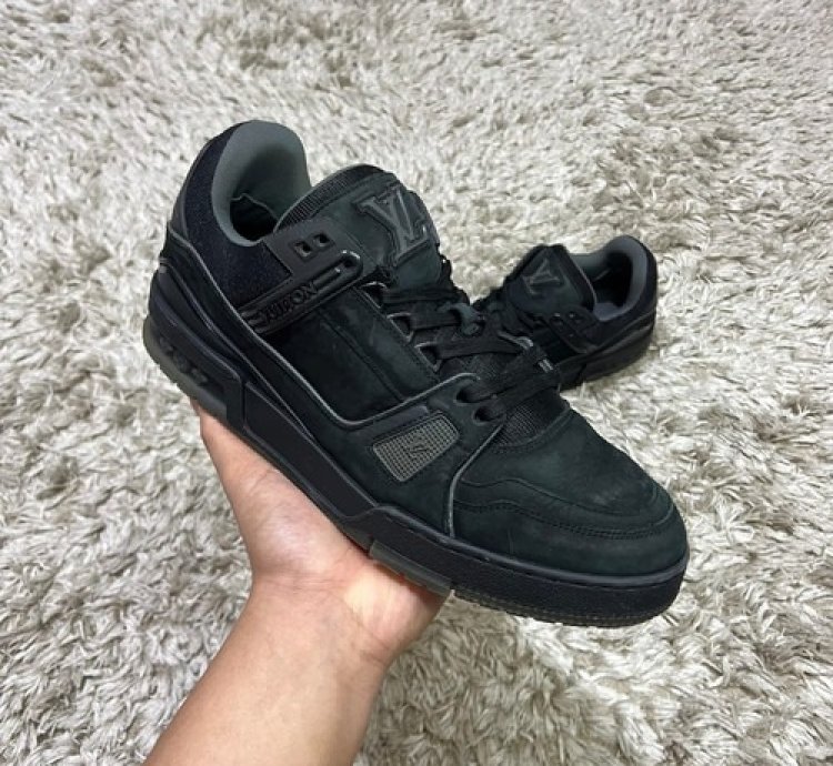 Lv Trainer Black Calf Leather