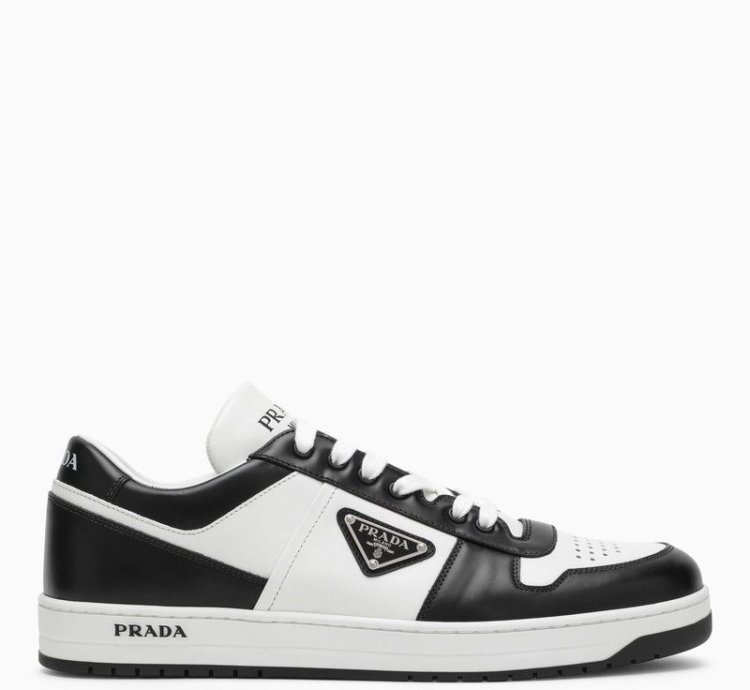Prada White Black Leather Prada Holiday Low-top Sneakers