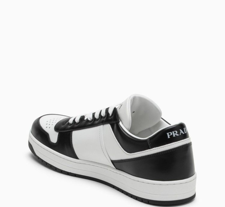 Prada White Black Leather Prada Holiday Low-top Sneakers