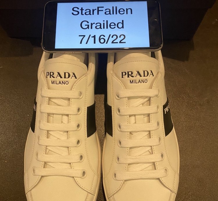 Prada White Vitelli Soft Logo Sneakers Low