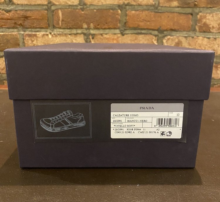 Prada White Vitelli Soft Logo Sneakers Low