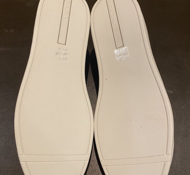 Prada White Vitelli Soft Logo Sneakers Low