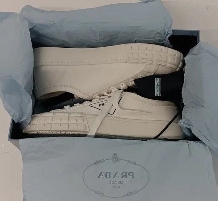 Prada Women Logo-print Canvas White Low Sneakers Eu40 Us10