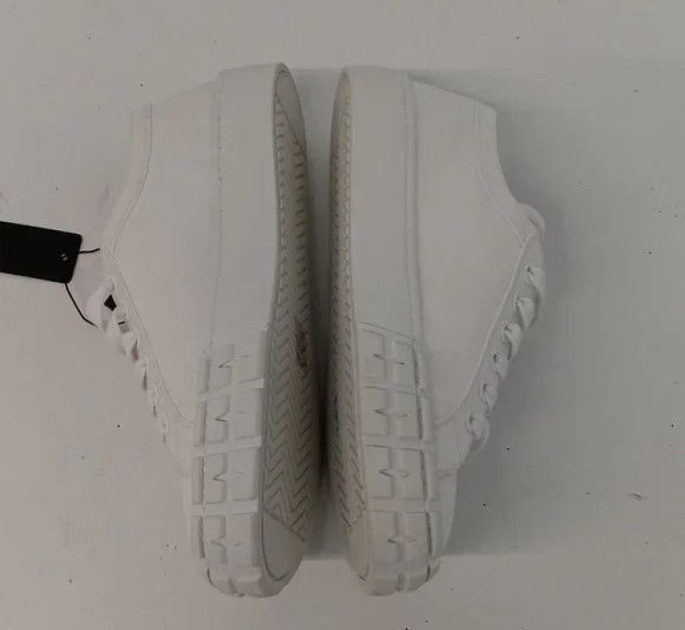 Prada Women Logo-print Canvas White Low Sneakers Eu40 Us10