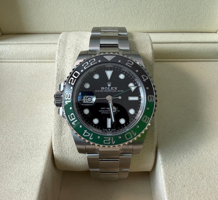 Rolex Gmt-master Ii Rare Sprite Lefty Legend Full Set Stickered New Box