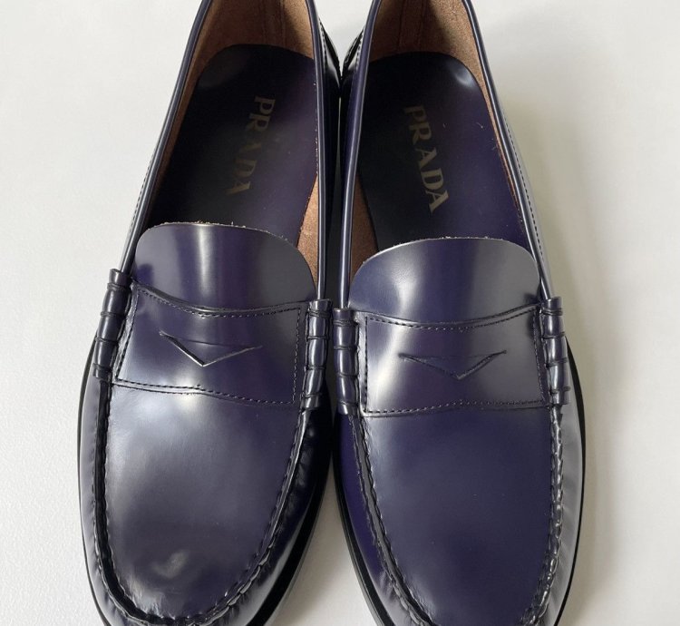 Purple Polished Leather Loafers