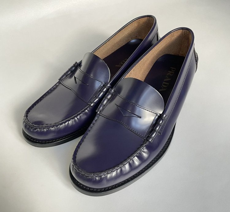 Purple Polished Leather Loafers