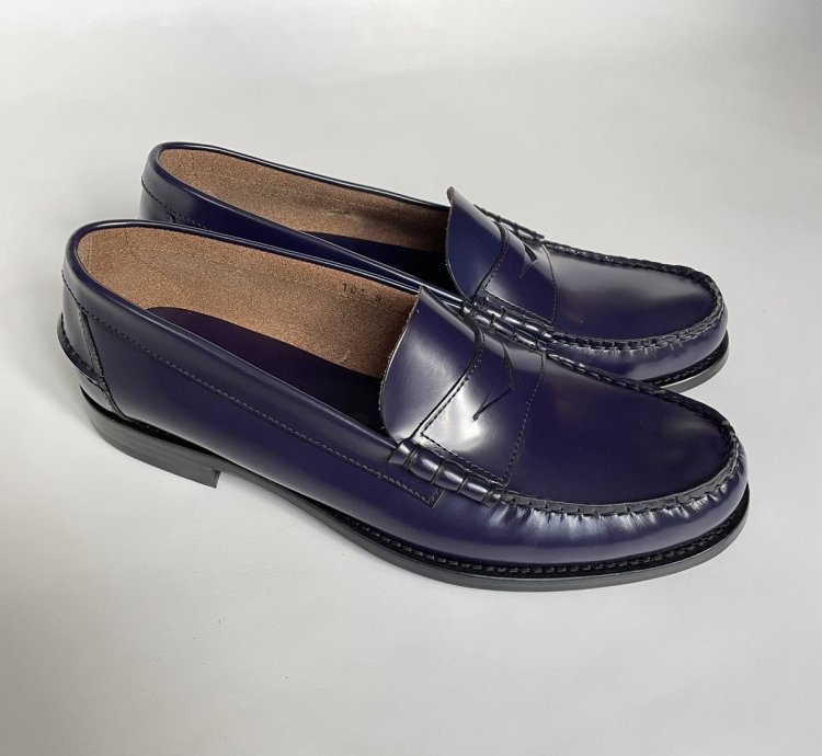Purple Polished Leather Loafers