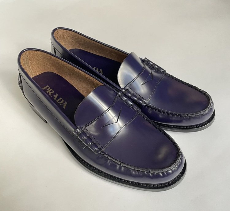 Purple Polished Leather Loafers