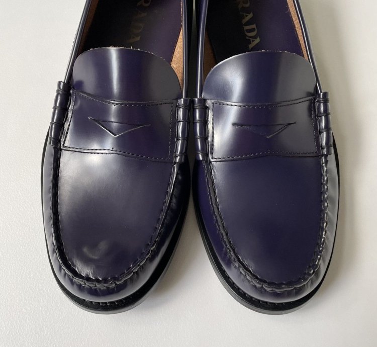 Purple Polished Leather Loafers