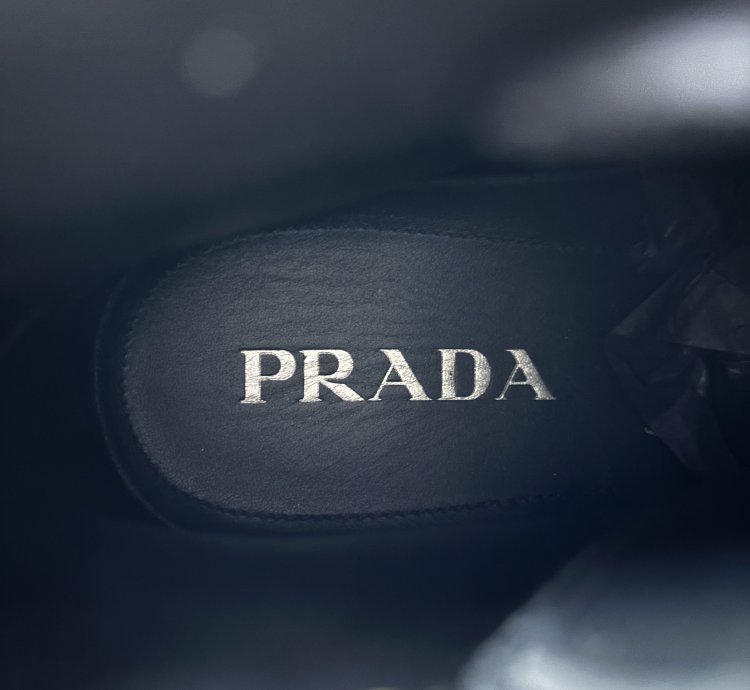 Quick Prada Black Lace Up Low Combat Boots