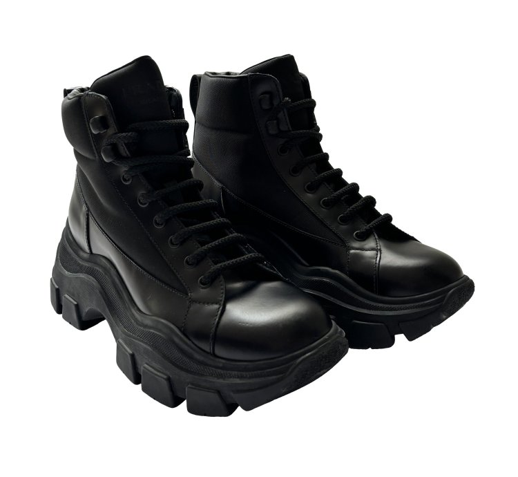 Quick Prada Black Monolith Combat Boots
