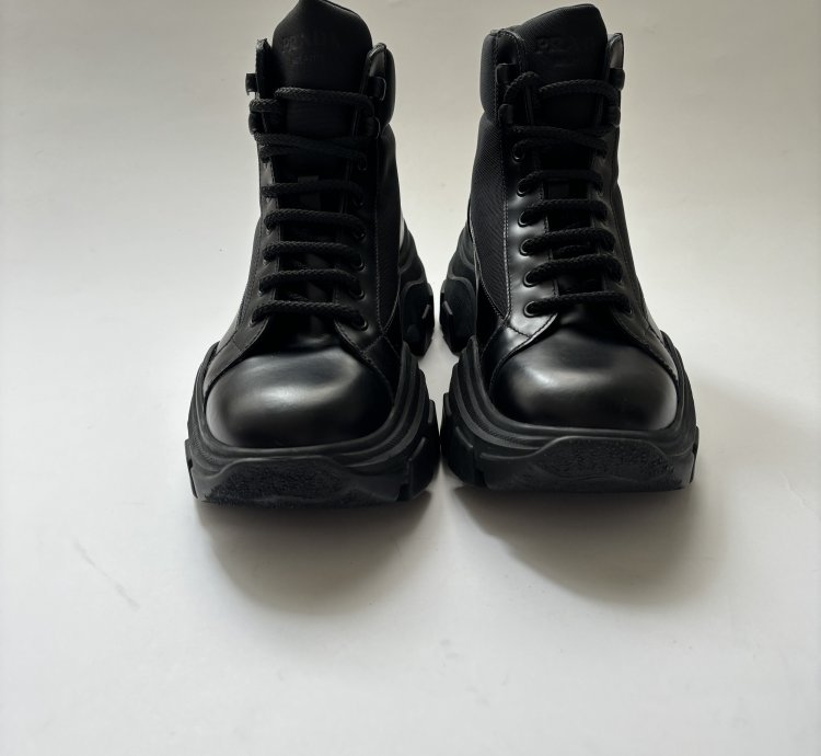 Quick Prada Black Monolith Combat Boots