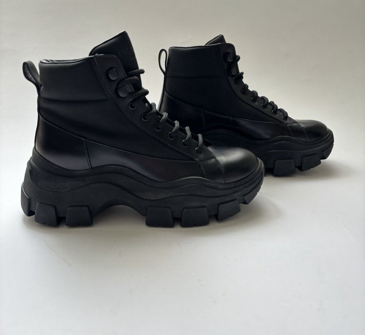 Quick Prada Black Monolith Combat Boots
