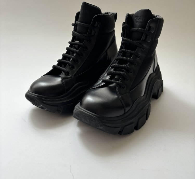Quick Prada Black Monolith Combat Boots
