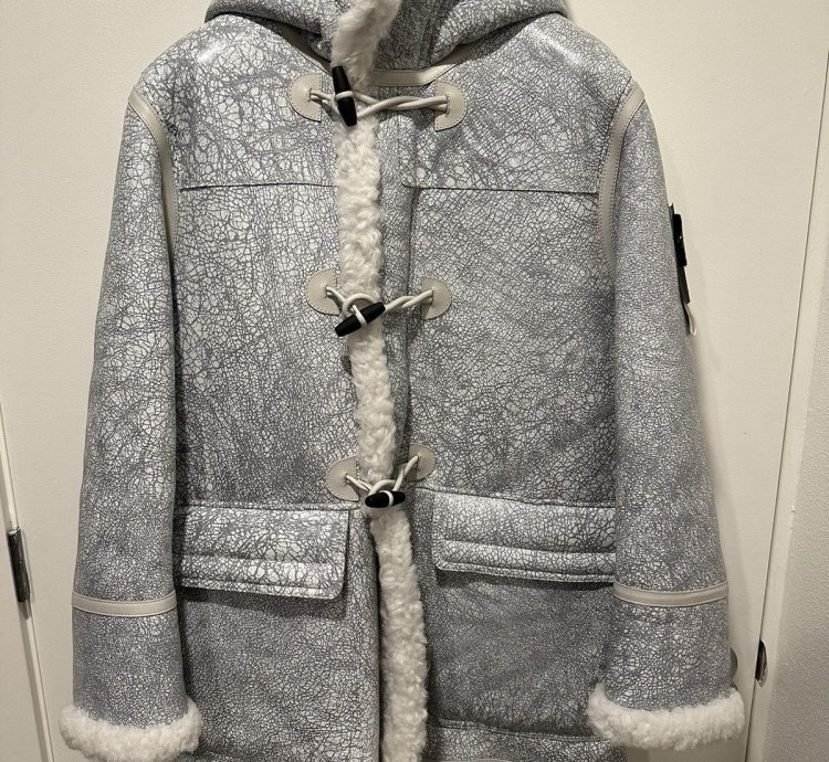 Stone Island Vitrified Sheepskin Shearling Jacket Duffle