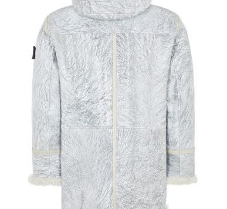 Stone Island Vitrified Sheepskin Shearling Jacket Duffle