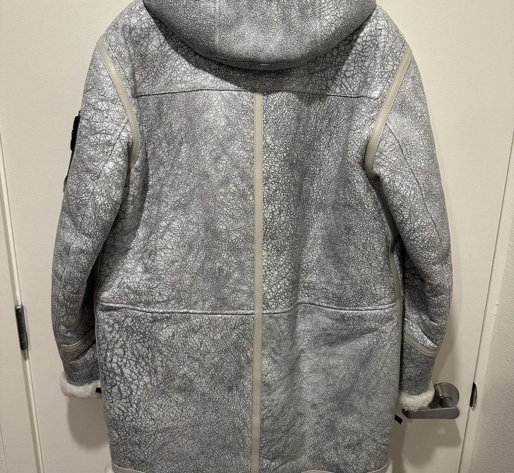 Stone Island Vitrified Sheepskin Shearling Jacket Duffle