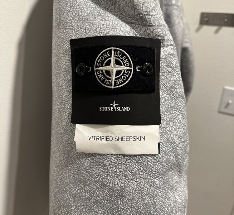 Stone Island Vitrified Sheepskin Shearling Jacket Duffle