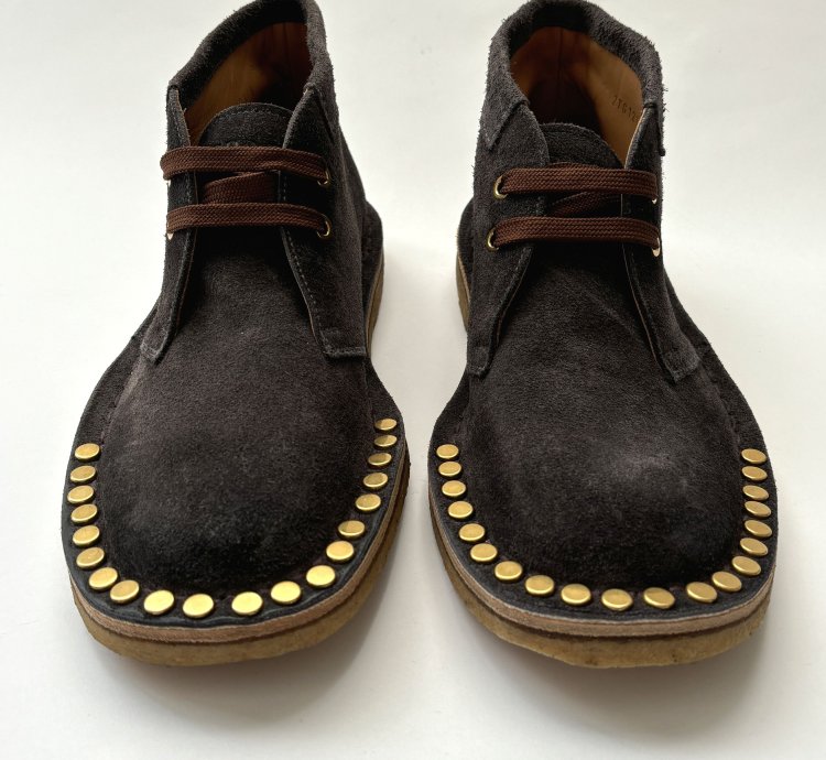 Quick Prada Studded Grey Suede Desert Chukka Boots