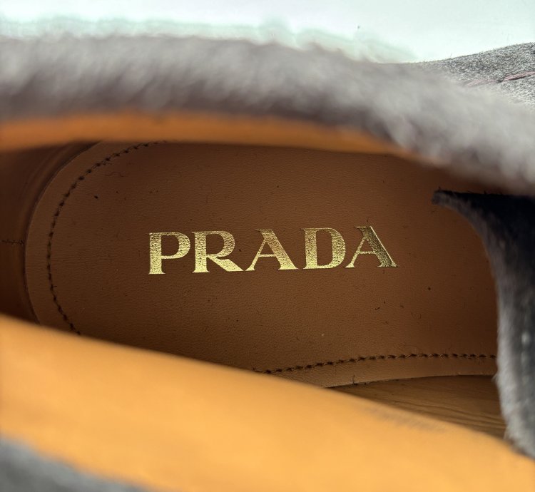 Quick Prada Studded Grey Suede Desert Chukka Boots