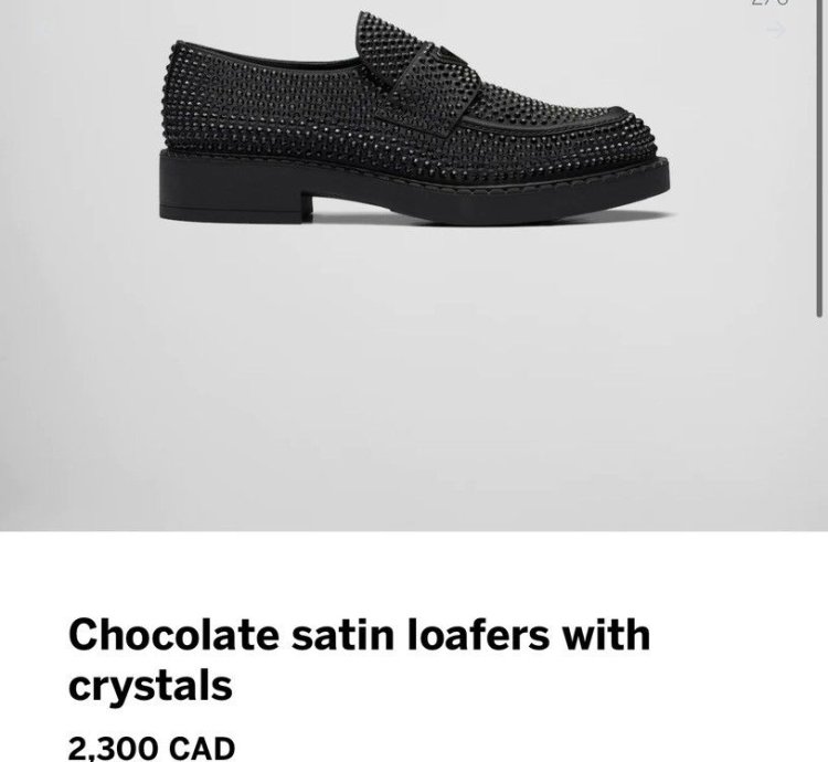 Rare Prada Satin Loafer Shoes With Crystals