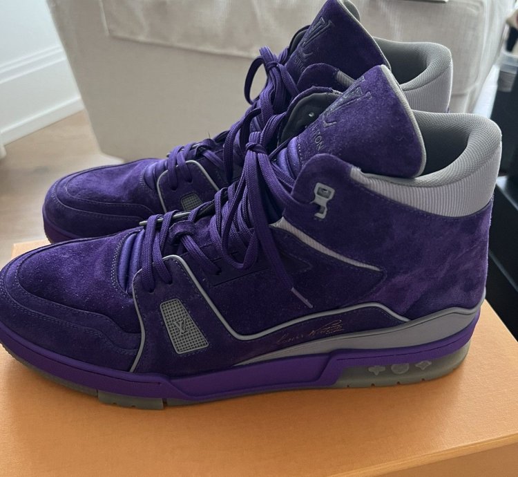 Rare Purple High Top Suede Trainer