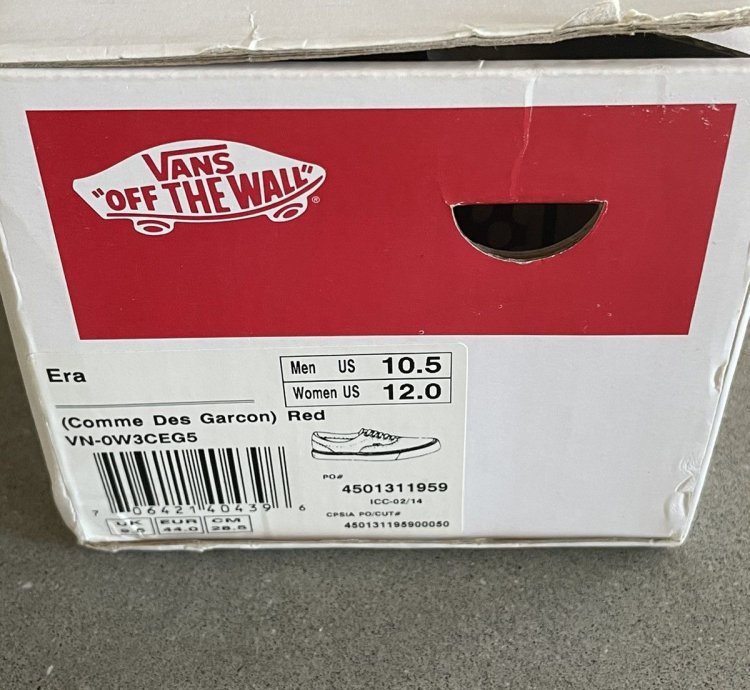 Rare Supreme Cdg Vans Harold Hunter Era Pinstripe Red