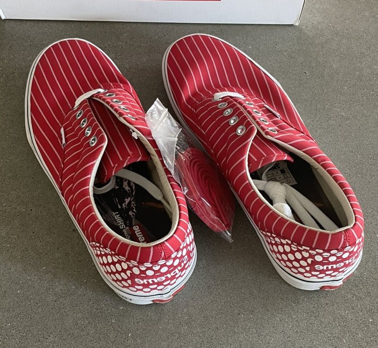 Rare Supreme Cdg Vans Harold Hunter Era Pinstripe Red