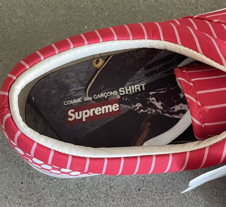 Rare Supreme Cdg Vans Harold Hunter Era Pinstripe Red
