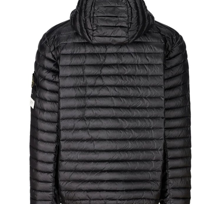Stone Island Zip-up Puffer Jacket Black