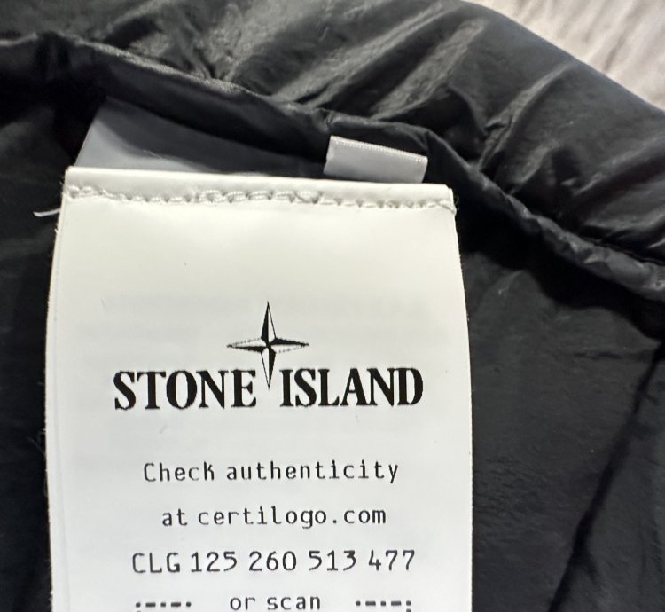 Stone Island Zip-up Puffer Jacket Black