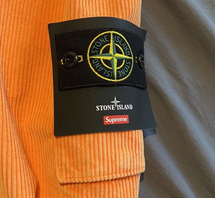 Supreme Stone Island Corduroy Jacket Orange Large