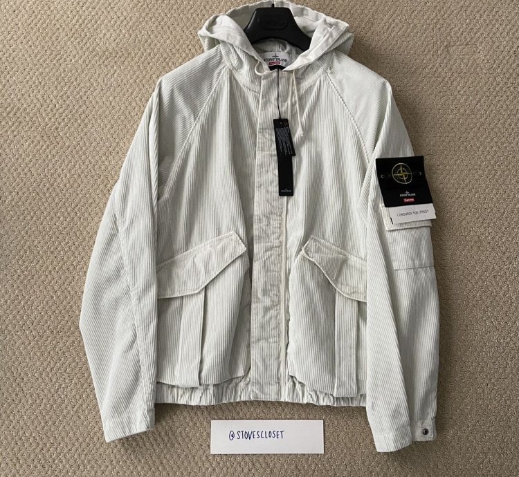 Supreme Stone Island Corduroy Jacket Stone White Medium Fw20