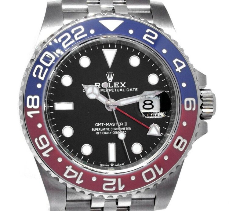 Rolex Gmt-master Ii Stainless Steel Ceramic Pepsi Jubilee Watch 126710