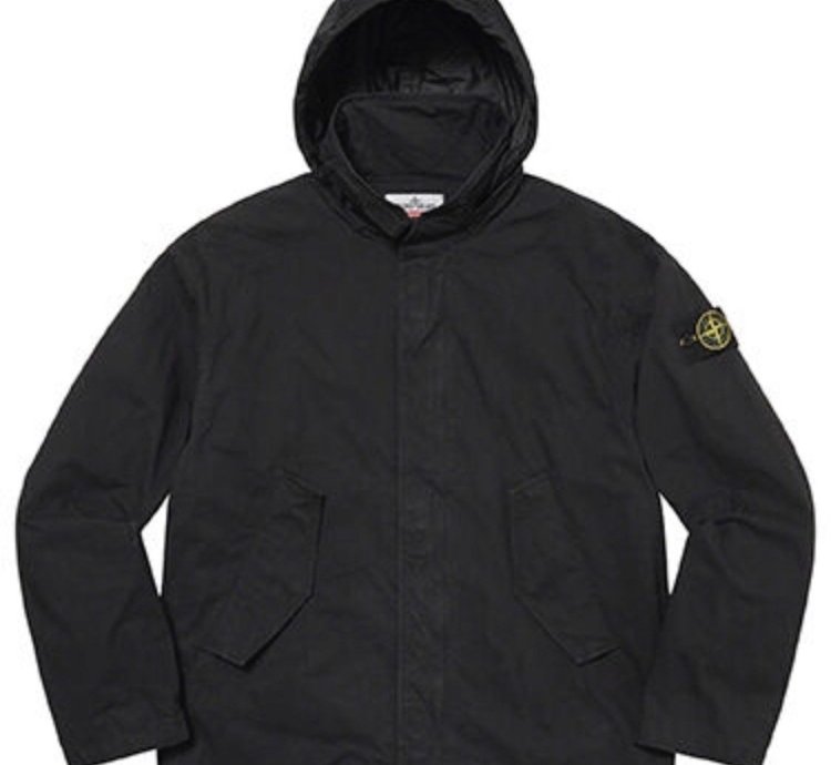 Supreme Stone Island Cotton Cordura Shell Jacket - Black